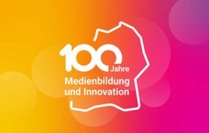 Logo 100 Jahre Medienbildung und Innovation