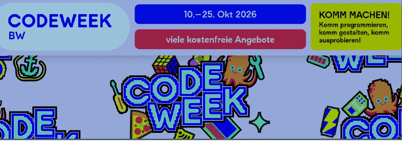 Banner mit Infos zur codeweek 2026